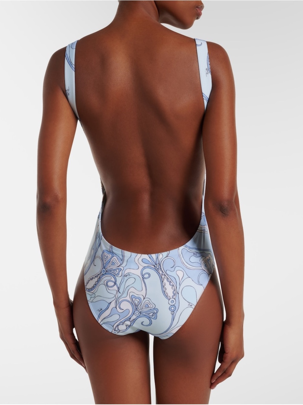 Matching headband included Emilio Pucci Square-Neck One-Piece in Pale Blue - Picture 2 of 4